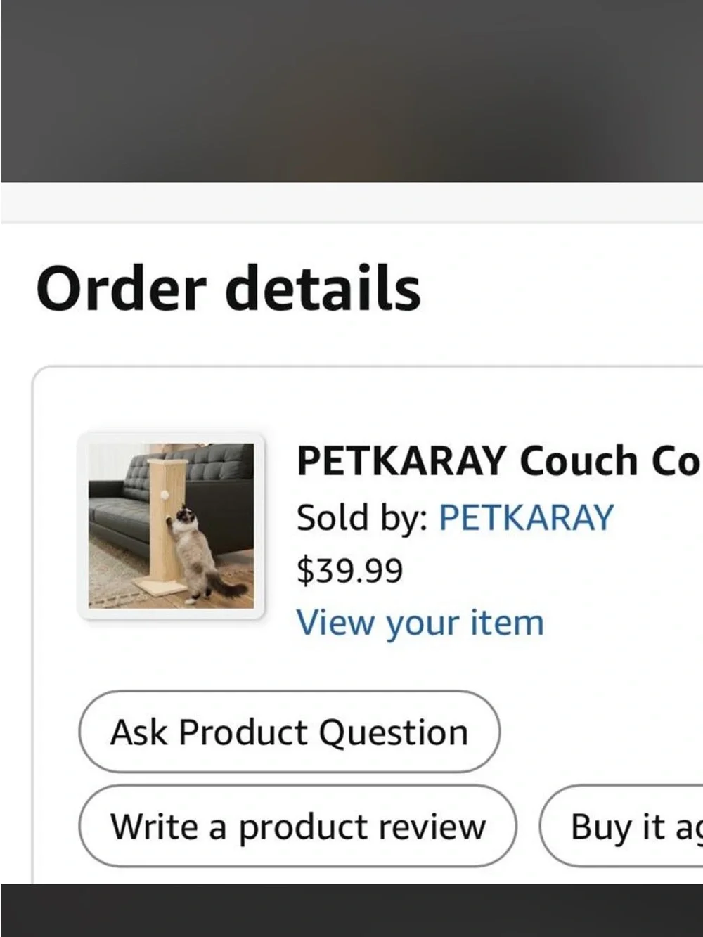 Beige Sisal Corner Cat Scratcher with Toy Ball